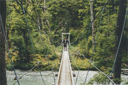 New Zealand Rees-Dart Day 1 Suspension Bridge 2 2004